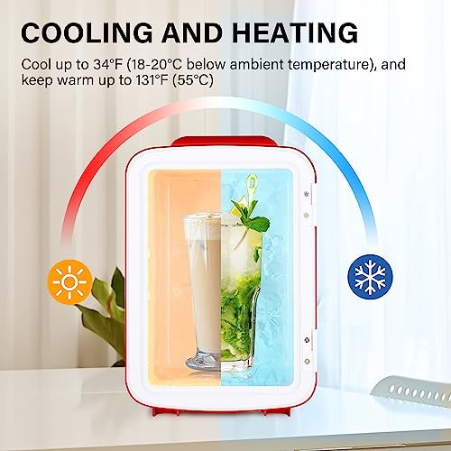 YSSOA 4L Mini Fridge Cooler & Warmer - Freon-Free, Portable For Skincare, Drinks, Food