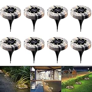8x LED Solar Grondspots, Tuinverlichting, Zonne Energie, IP65 Waterdicht, Milieuvriendelijke verlichting, Dag-nacht…