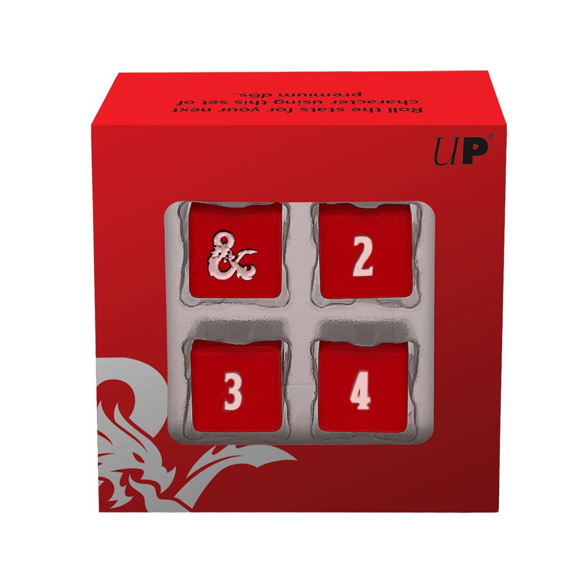 Ultra Pro - Dungeons & Dragons - Heavy Metal D6 Red and White Dice Set