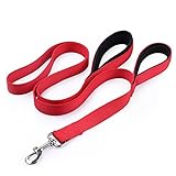 Uarter Nylon Dog Leash Extra Long 6ft Lead with 2 Dual Traffic Padded Handle Pet Leash