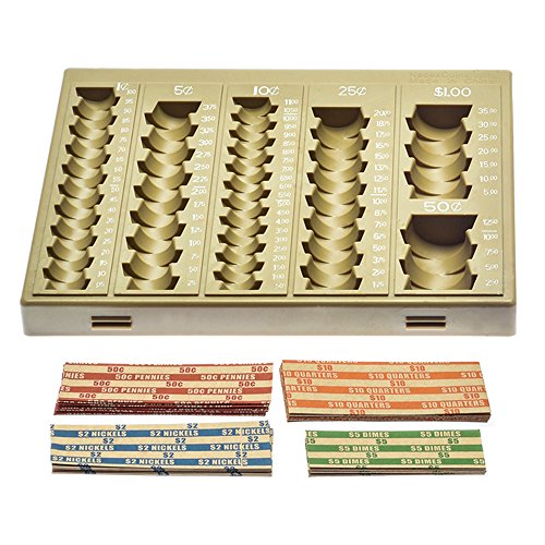Nadex Change Tray with Cover Bank Teller and Change Counter Coin Counting and Sorting Tray