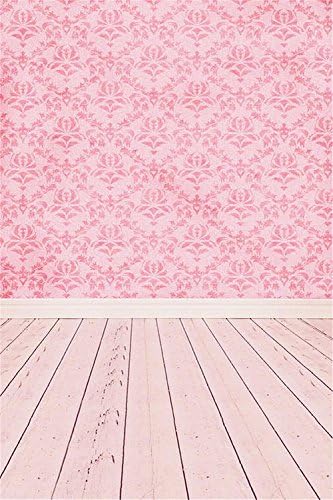 Pink Damask Flowers Baby Birthday Backdrop for Party 5x7 Photography Background Princess Photo Booth Props