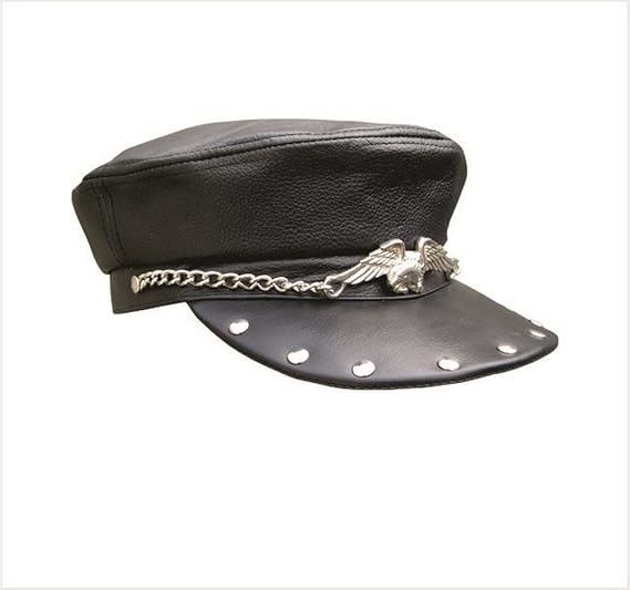 biker cap leather