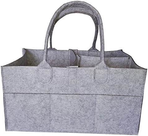 Diaper Caddy Organizer, Gray, Portable Nursery Storage Bin & Diapers Holder