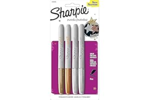 Sharpie - Fine Point Metallic Permanent Markers - Silver/Gold/Bronze (1-Pack of 4)