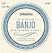 D'Addario Banjo Strings, Stainless Steel, EJS60, Light Gauge 10-20, 5-String Set, Pack of 1