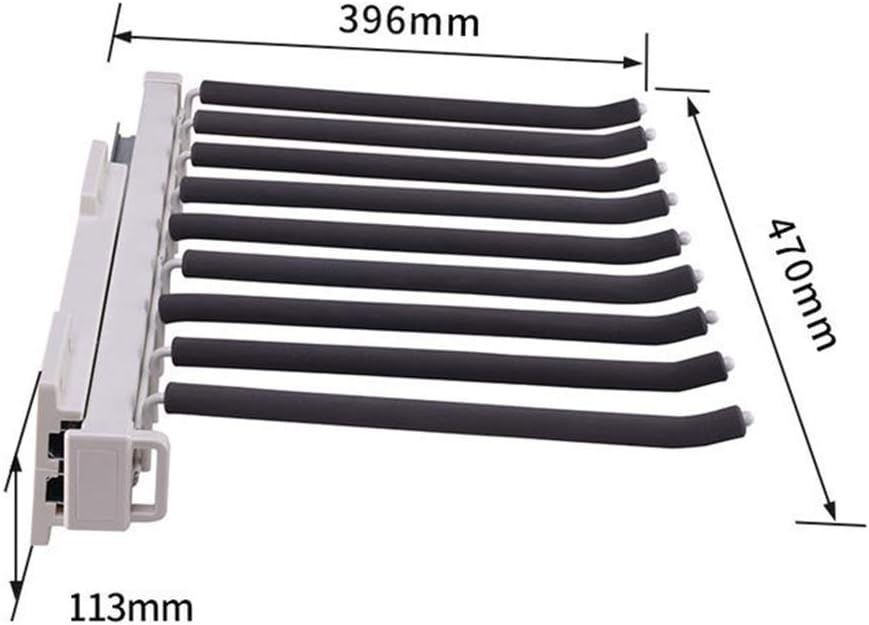 OCYE Pull Out Closet Pants Hanger Bar Clothes Organizers with 9 Arms for Space Saving,for 9 pants, left/right, 47 × 39.6cm