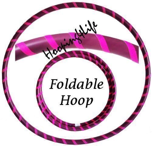 Hooping4Life Travel 40" (102cm) FOLDABLE Dance, Exercise & Fitness Hula Hoola Hoop/Hoops (Violet & Fluorescent Pink)