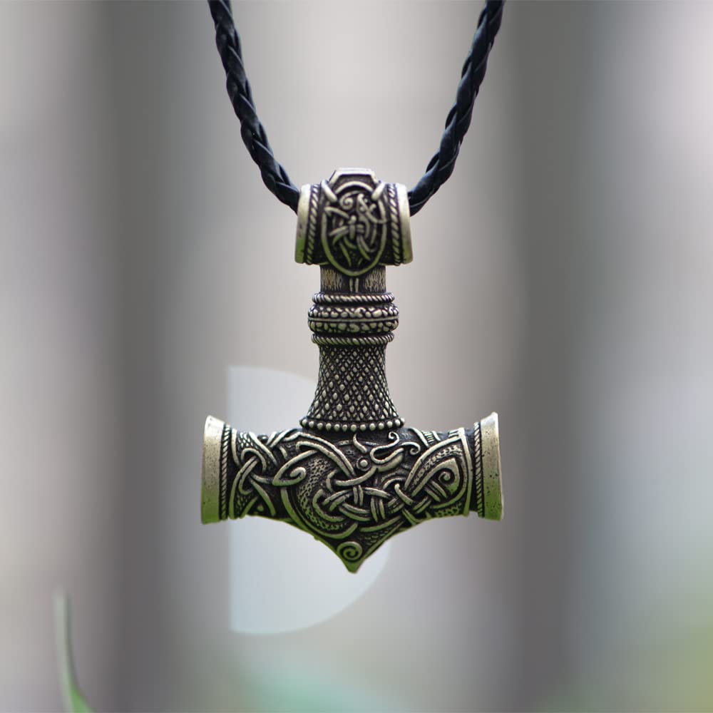 Norse Viking Thor Hammer Necklace Mjolnir Necklace for Men Talisman Jewelry