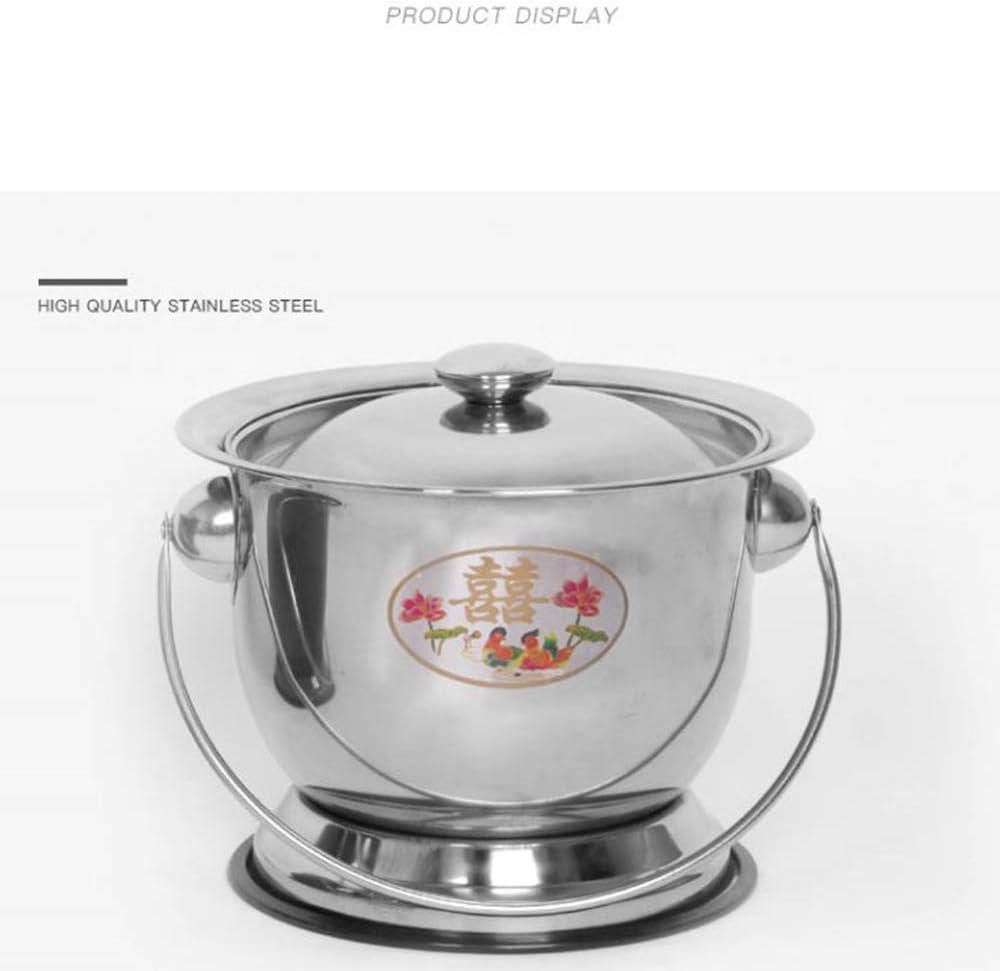 Hygiene Et Soins Tres Epais Et Une Grande Capacite Toilette Portable Pour Camping Cjw Lc Acier Inoxydable Pot De Chambre Avec Couvercle Coussin Adulte Pot Bebe Plongee Femme Enceinte Camping Toilette A Toilettes