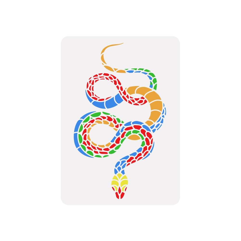 FINGERINSPIRE Snake Painting Stencil 21x29.7cm Reusable Anaconda Drawing Template DIY Craft Snake Pattern Drawing Stencil Animal Theme Template for Painting on Wall Wood Furniture