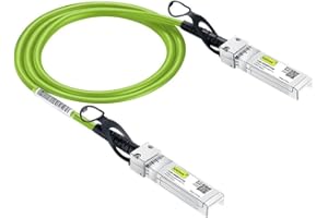 10GTEK [Green] Colored 10G SFP+ DAC Cable - Twinax SFP Cable for Cisco SFP-H10GB-CU0.5M, Ubiquiti UniFi, D-Link, Supermicro, Netgear, Mikrotik, Fortinet, 0.5-Meter(1.6ft)