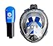 Seaview 180° GoPro Compatible Snorkel Mask- Panoramic Full Face Design. See More With Larger Viewing Area Than Traditional Masks. Prevents Gag Reflex with Tubeless Design (Navy, XS)