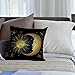 HGOD DESIGNS Golden Sun Decorative Throw Pillow Cover Case,Crescent Moon and Stars Over Blue Black Sky Cotton Linen Outdoor Pillow cases Square Cushion Covers For Sofa Couch Bed 18x18 inch Dark Blue