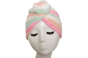 YYXR Microfiber Hair Drying Towel Ultra Absorbent Twist Hair Turban Drying Cap Hair Wrap (Rainbow)