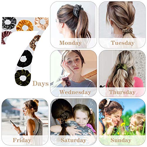 Jaolex 7-PACK Velvet Hair Scrunchies with Hidden Zipper Pocket- Stash Scrunchy Hair Ties Elastics Bobbles Hair Bands Bobble Scrunchy for Women, VSCO Girls and Teen