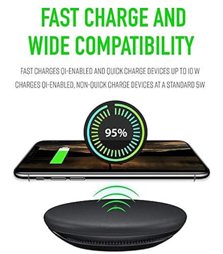Qi Certified Fast Charge Wireless Charger for Samsung Galaxy S10, Black 10W  Wireless Charging Pad Compatible w - Main Image