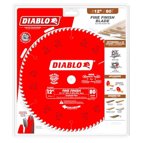 Diablo Saw Blade for Wood - 12" x 80 Hi-ATB Teeth, 1" photo 5