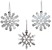 Rustic Tin White Sparkle Snowflake Ornaments Set of 12 Christmas