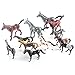 Fun Central AZ986, 12 Pcs, 4 Inches Assorted Plastic Horse Toys, Horseland Horse Figures for Kids, Western Cowboy Horse Toys