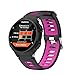 NotoCity Silicone Watch Band Replacement Solft Silicone Strap Compatible Garmin Forerunner 230/220/ 235/620/ 630/ 735XT-Black Pink
