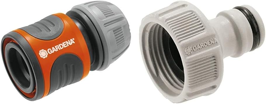 Gardena Schlauchverbinder 13 Mm 1 2 Zoll Und 15 Mm 5 8 Zoll Steckverbinder Fur Den Schlauchanfang Hahnverbinder 26 5 Mm G 3 4 Zoll Anschluss Fur Wasserhahne Mit Gewinde Amazon De Garten
