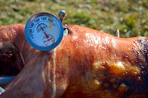 SpitJack Dual Sensor Meat and Oven Thermometer for Rotisserie Cooking Whole Pig, Hog, Lamb and Turkey. Internal and External Meat Probe.