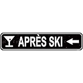 Après Ski Metal Sign - Rustic Barn Board Wall Art for Ski Lodge & Farmhouse Décor, 16 x 4 Inch Bar Sign