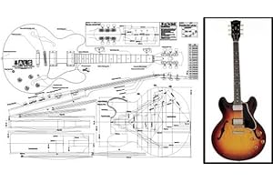 Plan of ES-335 Hollow Body Electric Guitar - Full Scale Print