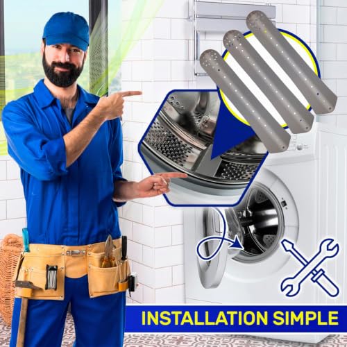 3 x Washing Machine Drum Paddle 270 x 61 x 42 mm with Original Code 43005989 for Candy for Haier for Hoover for Rosieres for Zerowatt MONTERAL