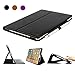 iPad Pro 9.7 Case, BoriYuan Vintage Genuine Leather Slim Folio Flip Stand Smart Cover for Apple iPad Pro 9.7 Inch with Magnetic Sleep/Wake Function, Black