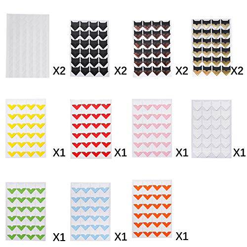 PuTwo Photo Corners, 15 Sheets 516 Pieces Photo Corners Self Adhesive