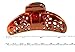 Parcelona French Fleur Medium 3 1/4 Inch Covered Spring Celluloid Tortoise Shell Claw Jaw Hair Clip