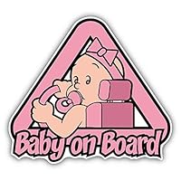 JJH Inc Magnet Baby On Board Girl Driver Warning Sign Flexible Vinyl Magnet Waterproof Car Magnetic Bumper Sticker 5"
