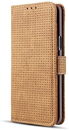 Xelcoy Leather Wallet Flip case with Adjustable Viewing Stand and Magnetic Closure Cash Slots Card Holder Cover for Samsung Galaxy A7 2018 / A750 Brown
