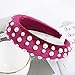 AWAYTR Velvet Padded Pearl Embellished Headband Large Padded Velvet Races Goth Wedding Headpiece for Women (Wine red+Navy Blue)