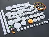 Walfront 64 Kinds Gear Pulley Kit Plastic Belt Worm Set for DIY Cars Robots view 6