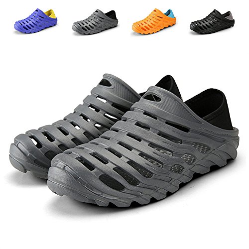 Kqpoinw Summer Unisex Garden Clogs Walking Slippers Lightweight Breathable Sandals Anti-Slip Quick Drying Beach Water Shoes ((Men)7 US/41 EU=10.04", Grey)