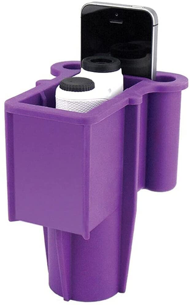 The Range Gripper for Golfers - An All-In-One Rangefinder/Smartphone Holder- Fits Any Golf Cart Cupholder, Secures & Protects Your Range Finder & Cell Phone - Never Lose Valuables Again, Purple โ image 1