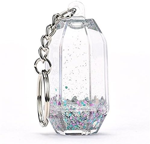 Eaonup Keychain,Glitter Powder Key Ring Mini Filled Bottle Keychain