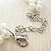 kilofly White Faux Pearl False Collar Necklace, Fifi, with Rhinestone Cat Pin