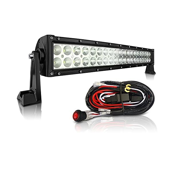 MicTuning-20-22-120W-LED-light-bar-SPOTFLOOD-COMBO-Light-7500lm-INCLUDES-WIRING-HARNESS-FUSE-RELAY-SWITCH
