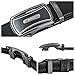 Leather Belts for Men with Automatic Buckle Ratchet Slide Holeless Black big - Long 52''