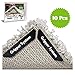 Rug Gripper Carpet Corner Weights No Slip Anti Curling Non Sliding Double Sided Indoor Outdoor Adhesive Tape Pad Anchors Stickers Grip Hardwood Floor Reusable Washable Eco Friendly