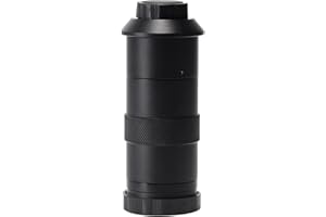 C-Mount Zoom Lens for Microscope Camera, 6.5: Zoom Ratio, 8X–130X/–180X/–300X Adjustable Magnification, Industrial-Grade Allo