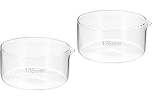 PATIKIL 500ml Crystallizing Dish, 2 Pcs Borosilicate Glass Crystallizing Dished with Spout Flat Bottom Lab Dish Evaporation Dishes Transparent for Laboratory Kitchen Science Classroom