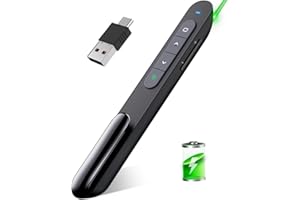 DINOSTRIKE Green Wireless Presenter Remote Presentation Clicker for PowerPoint, Slide Advancer for Mac Laptop Computer Office Class