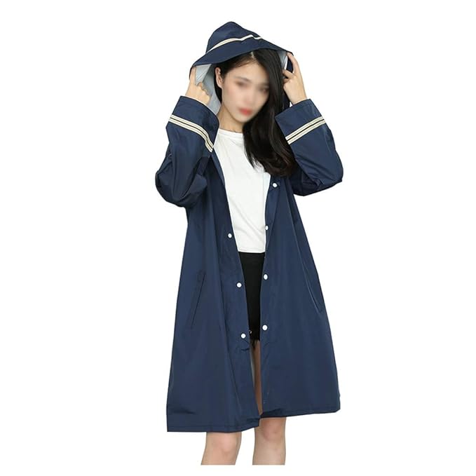 Haodan electronics-Regenjacken Wiederverwendbarer Langer Windjacke-Regenmantel für Männer und Frauen im Freien, der einen Hut
