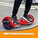 SWEETBUY Hoverboard UL 2272 Certified 6.5” Two-Wheel Bluetooth Self Balancing Electric Scooter with LED Light Flash Lights Wheels RED(Free Carry Bag)