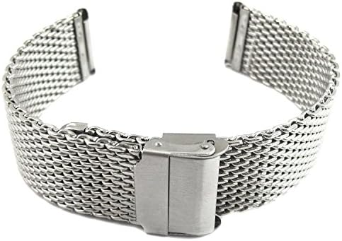 Fashionpifa 18mm Stainless Steel Shark Mesh Milanese Watch Band Stainless Steel Mesh Replacement Strap